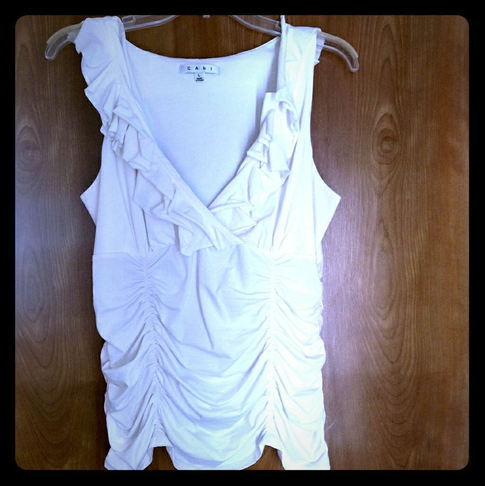 White Cabi ruched tank